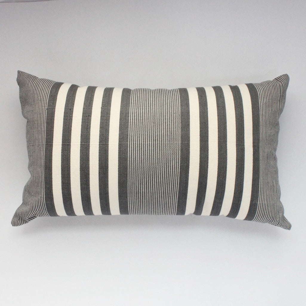 Eco dyed handwoven cotton pillow by Living Threads Co. artisans in Grey