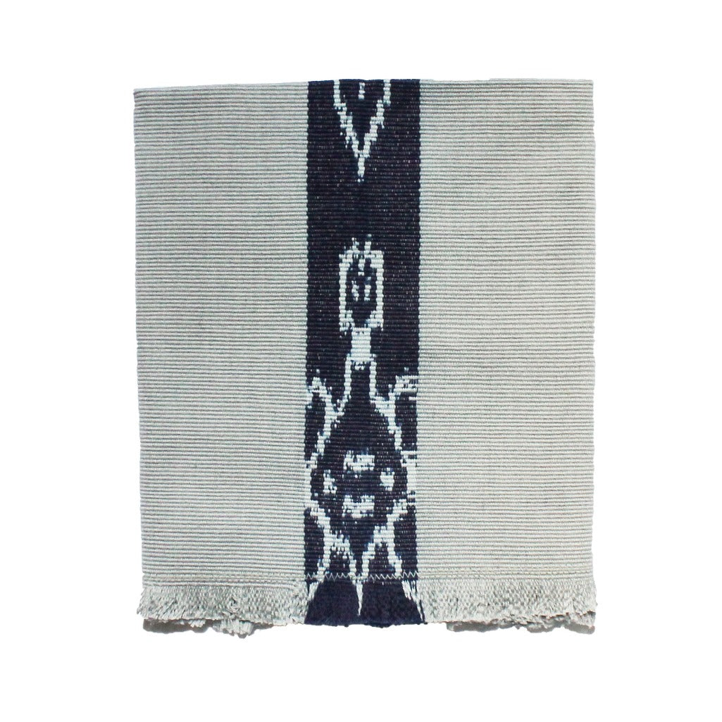 100% naturally dyed grey cotton cloth napkins handwoven in Guatemala by Living Threads Co. artisans on traditional backstrap looms.