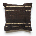 100% wool LANA pillow in dark brown by Living Threads Co. Guatemalan artisans