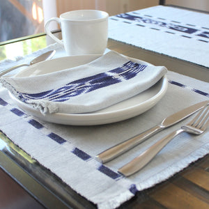 Guatemalan KAT placemats handwoven on Mayan backstrap loomsby Living Threads Co. artisans in grey