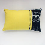 Chartreuse Living Threads Co. rectangular pillow case, handwoven by Guatemalan artisans in 100% organically dyed cotton.