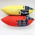Handwoven 100% organically dyed rectangular throw pillows by Living Threads Co. artisans. 