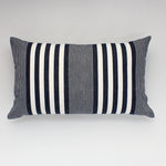 LA BASICA Navy handcrafted eco dyed cotton pillow handwoven by Living Threads Co. artisans in Guatemala.