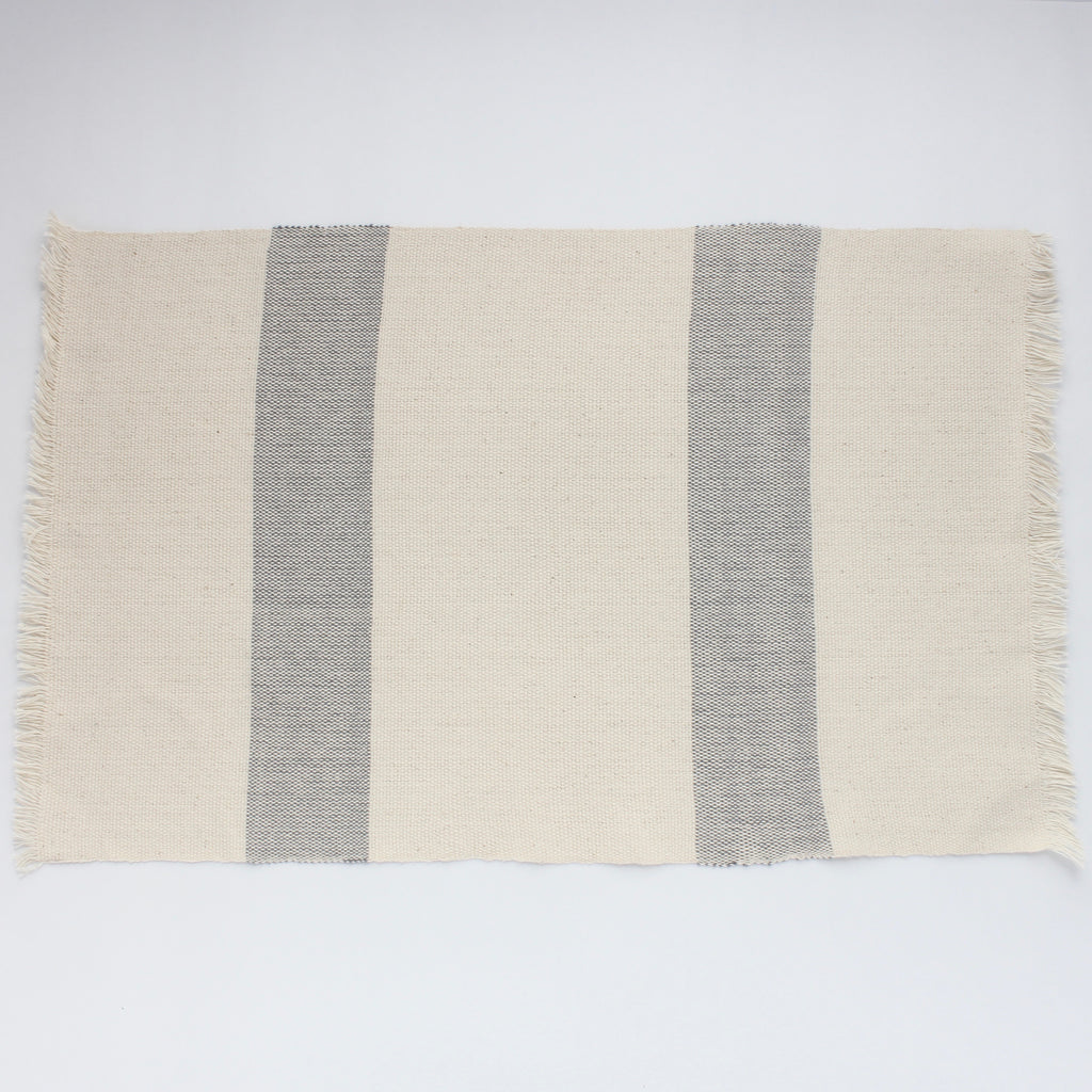 Small hand towel in natural and grey by Living Threads Co. artisans