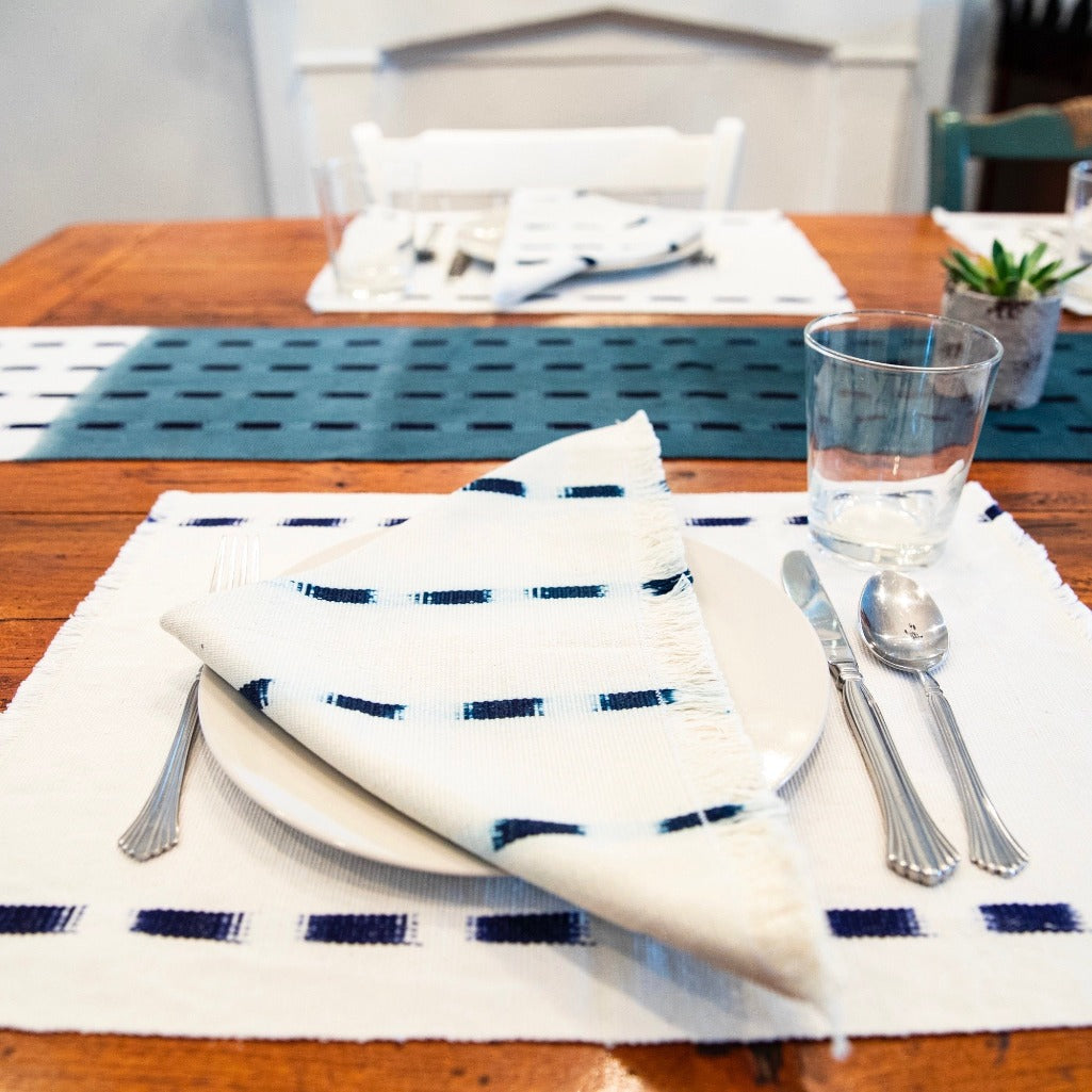 Natural Living Threads Co. Ikat placemats in Handwoven and naturally dyed in Guatemala