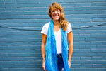 PARED | Handwoven Bamboo Silk handwoven Scarf in Blue by Living Threads Co.