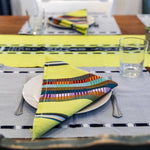 Living Threads Co. KUS napkins by artisans handwoven and naturally dyed in Chartreuse