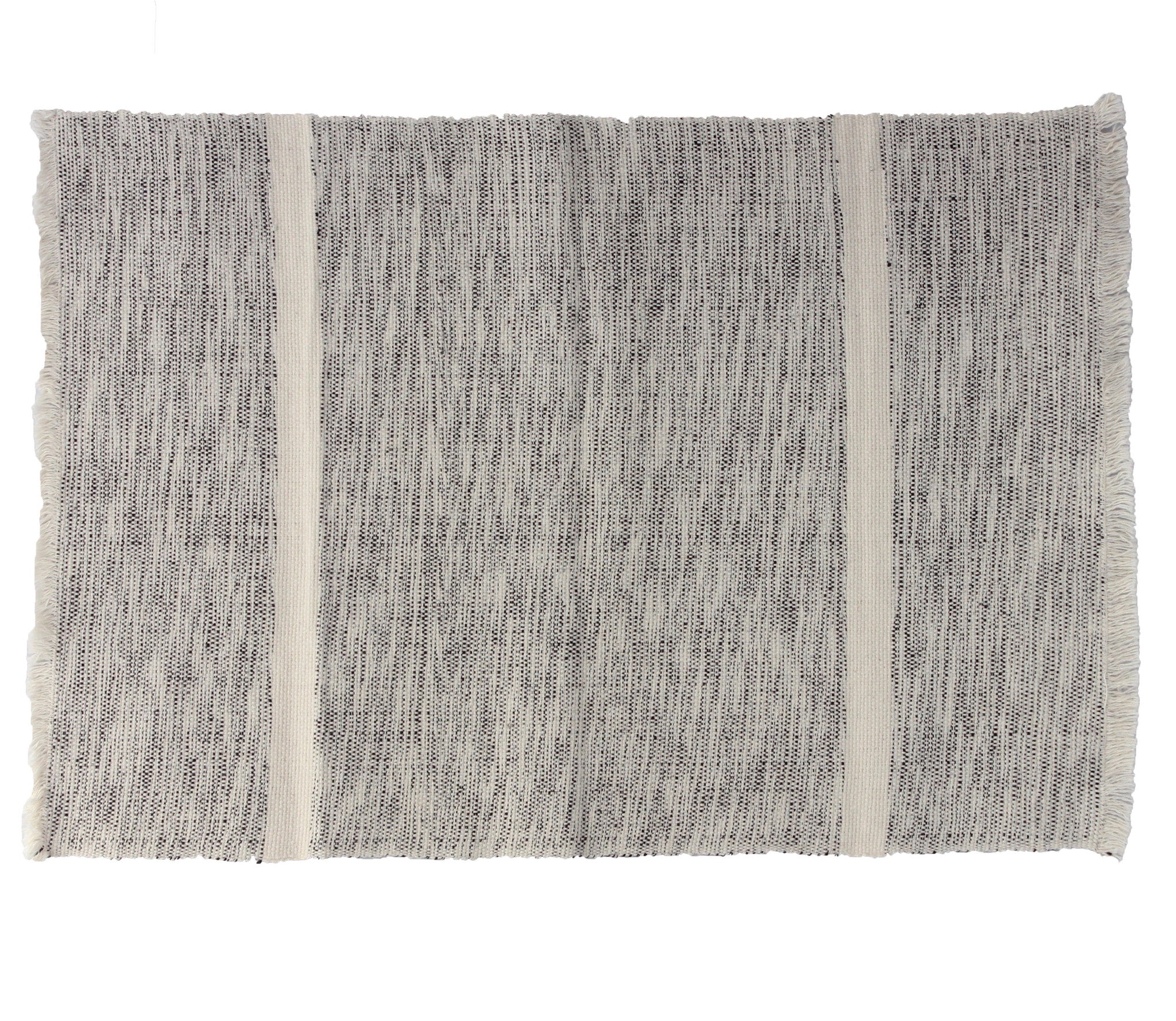 Handwoven 100% ecologically dyed cotton placemats in mixed grey and natural