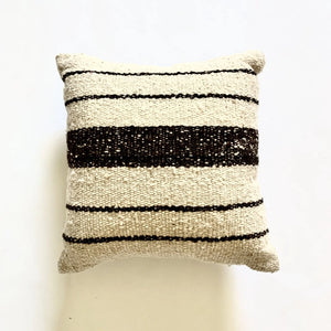 100% wool LANA pillow in Natural, handwoven on traditional Mayan backstrap loom by Living Threads Co. Guatemala artisans.