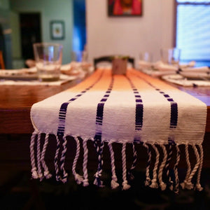 Handcrafted by artisans in Guatemala. Cotton natural dye table runner for a healthy home