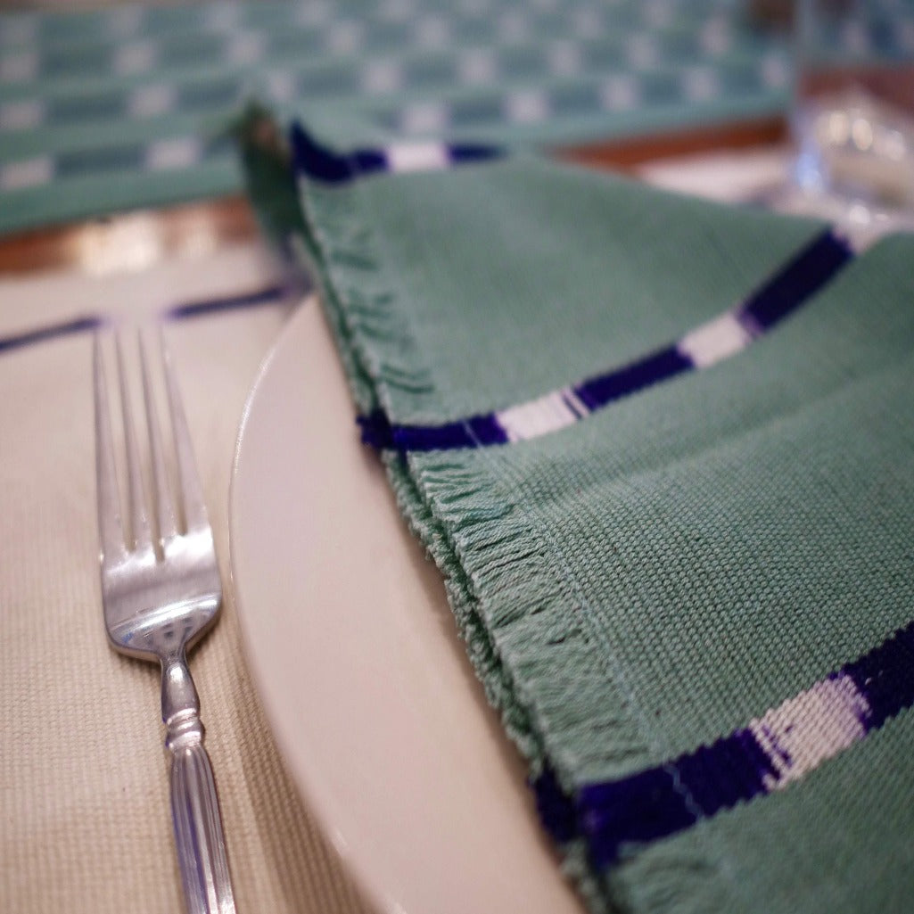 UPE naturally dye handwoven napkins by Living Threads Co. 