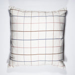 Natural windowpane design handwoven PLAI Pillow Case in 100% naturally dyed cotton.