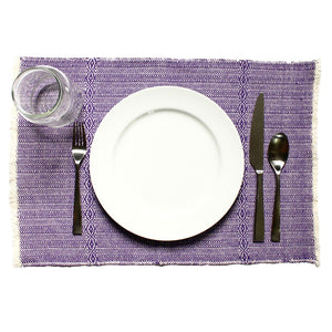 Set of 4 Artisanal Purple LYN Placemats made by Nicaraguan artisans in 100% ecologically dyed cotton