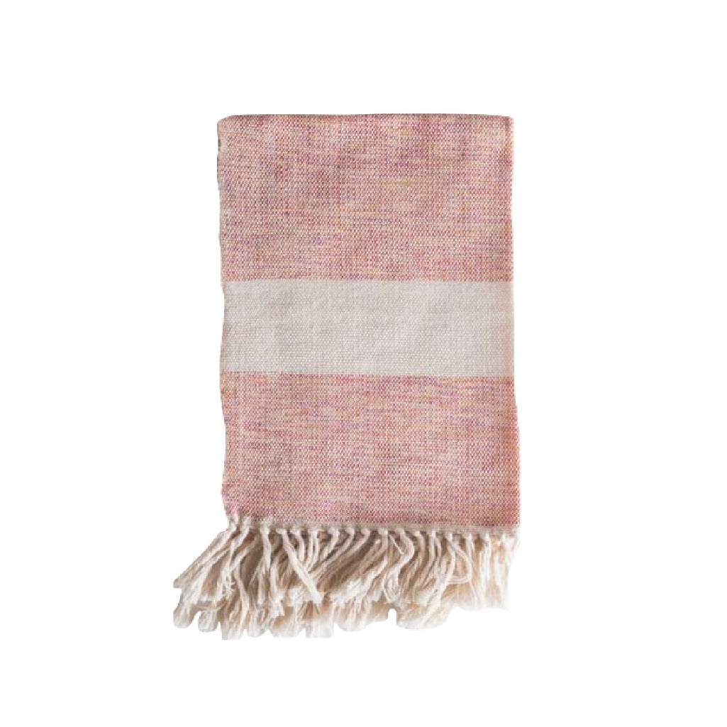 Living Threads Co. Handwoven 100% cotton artisanal hand towel made by Nicaraguan artisans in color Sunrise.
