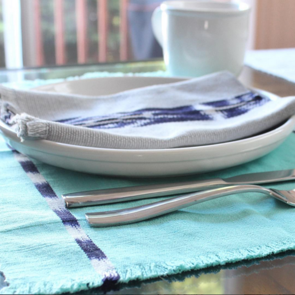 Guatemala handwoven natural dye cotton sustainable placemats by Living Threads Co artisans