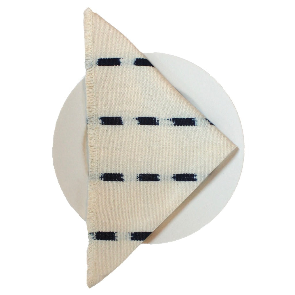 UPE Ikat and naturally dyed cotton napkins in Natural made by Living Threads Co. artisans in Guatemala.